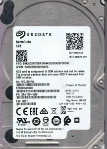 ST5000LM000 compatible Seagate BarraCuda 5TB 5400RPM SATA 2.5" Laptop HDD 15mm - Picture 1 of 3
