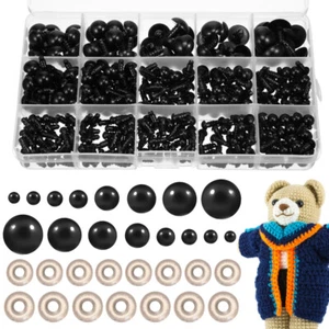 Piezas de juguete juntas de plástico para ojos de animales ojos con arandelas hágalo usted mismo oso para ganchillo - Imagen 1 de 11