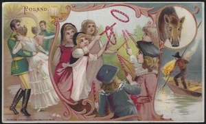 Arbuckle Bros Coffee Poland Sports Pasttimes #19 Victorian Trade Card - Picture 1 of 2