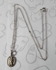Creed Saint Christopher Oval Sterling Silver Vintage Medallion Medal & 16" Chain