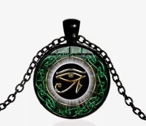 EYE OF HORUS EGYPTIAN VINTAGE PENDANT NECKLACE - Picture 1 of 15