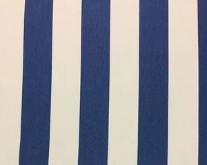 BALLARD DESIGN CANOPY STRIPE AZURE BLUE WHITE SUNBRELLA FABRIC 1.5 YARDS 54"W - Picture 1 of 4