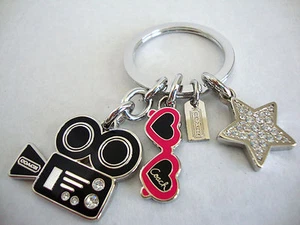 Coach Hollywood Camera Sunglasses Star Pave Crystal Mix Charms Keychain NEW - Picture 1 of 5