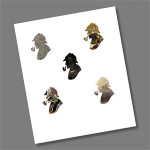 5 x Sherlock Holmes 50p Decalcomania/Adesivo monete - CONSEGNA GRATUITA VELOCE - Foto 1 di 1