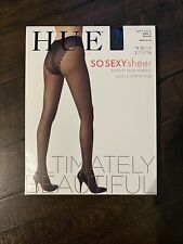 HUE Pantyhose French Lace Sheers Control Top Size 2 Black Style 5970N