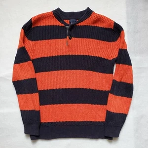 GAP kids Rugby Crew Sweater School Navy Red (Orange) 100% Cotton L (10) - Picture 1 of 9