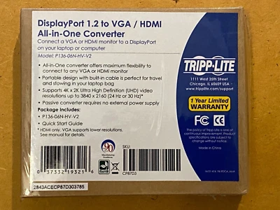 Tripp Lite Mini Displayport 1.2 To VGA/HDMI All-In-One Converter Adapter UltraHD - Image 1 of 4