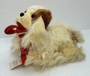 Vintage Real Fur Plush Dog Spaniel U.S. Teens Inc Stuffed Animal Puppy Tag - Picture 1 of 17