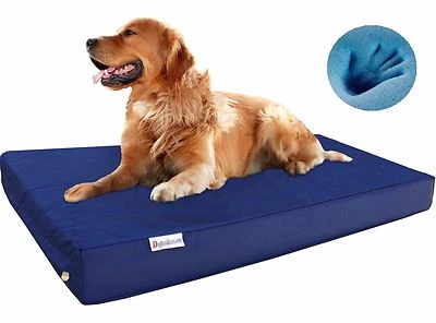 DOGBED4LESS 1680 Ballistic Waterproof Chew Resist Memory Foam Pet Bed Dogs Large Crate Sizes