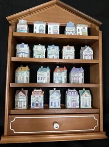 Lenox Spice Village 1989 Set Of 19 Spice House Jars And Wooden Rack Vintage - Picture 1 of 9
