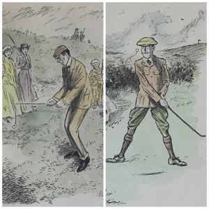 2 prints of golf scenes by David Wilson & Lewis Baumer. - Picture 1 of 10