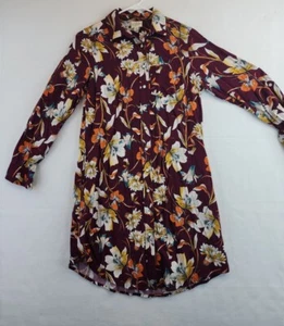 St Johns Bay Swim Cover-Up Dress Womens Size XS Floral Rayon Shirt Dress - Picture 1 of 9