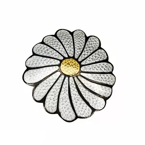 Vintage JF Jeronimo Fuentes Mexico Sterling Enamel White Flower Brooch Pin - Picture 1 of 8
