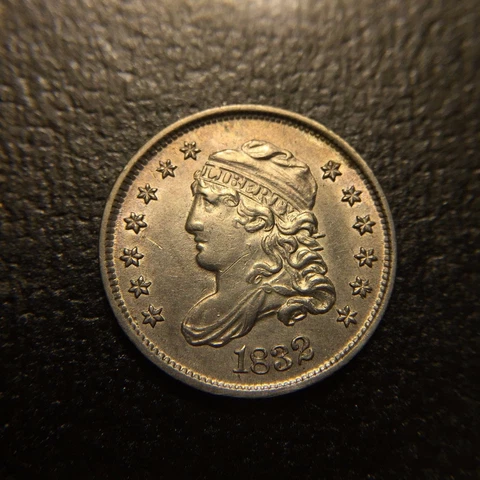 1832 Capped Bust Half Dime UNC BU MS H10c Five Cent Silver Draped Type Cover
