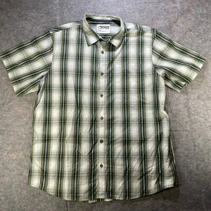 Mountain Khakis Shirt Mens XL Green Plaid Short Sleeve Hiking Outdoor Gorpcore - Picture 1 of 7