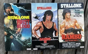 Rambo Trilogy First Blood 2 & 3 Stallone VHS Movie Tape Action Avid 1988 - Picture 1 of 3