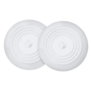 Set of 2 Silicone Tub Stoppers - 5.9 Inches Sink Stoppers - Flat Bathtub White - Picture 1 of 8