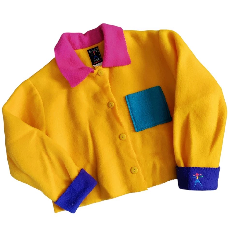 American Girl First Day Fleece Jacket Retired Size Medium Colorful 90s USA Made - Image 1 of 4