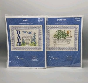 2 Imaginating Diane Arthurs 9"x7" Kreuzstich-Sets Badewanne #1713K & Badewanne #1714K - Bild 1 von 5