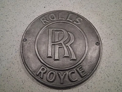 Rolls Royce Aluminio Fundido Coche Redondo Pared Letrero Garaje Automóvil Garaje Regalo Foto 1 de 4