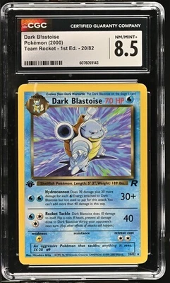 Dark Blastoise 20/82 Rare - 1st Edition Team Rocket CGC 8.5 NM/Mint+ - Image 1 of 3