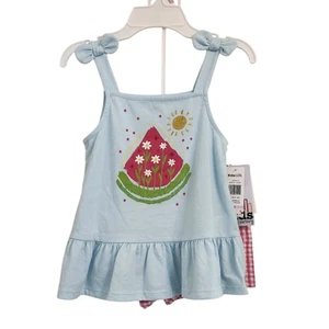 NWT Kids Headquarters Girls Watermelon 2 Piece Set Shorts Summer Tank 5  - Picture 1 of 8