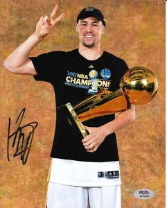 KLAY THOMPSON signed GOLDEN STATE WARRIORS TROPHY 8X10 photo w/ COA PSA AP70353 - Picture 1 of 1