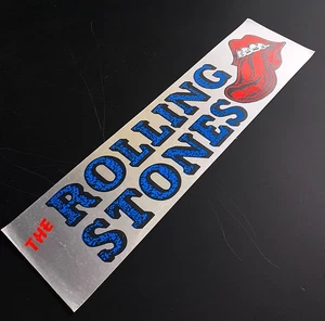 ROLLING STONES MICK MUSIC ROCK ROLL VINTAGE bumper sticker decal silver foil HTF - Picture 1 of 8