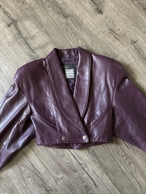 Vintage Michael Hoban North Beach Purple Leather Jacket 80’s Glam Women’s 3/4 - Image 1 of 4