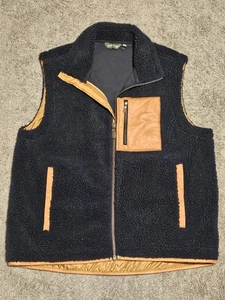 Chaleco Orvis Pila Alta Profunda Sherpa Cuero Borde Azul Marino Para Hombres XL Senderismo Aire Libre - Imagen 1 de 7