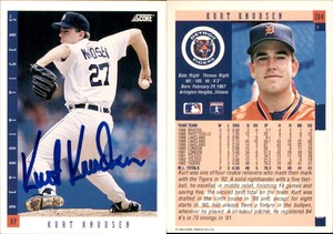 Kurt Knudsen Signed 1993 Score #264 Card Detroit Tigers Auto AU