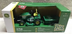 TOMY Ertl ~ John Deere X758 Lawn Mower w/ Blade and Wagon ~ 1/16 Scale ~ LP81014 - Picture 1 of 12