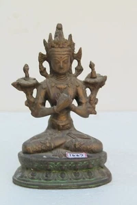 Vintage Messing handgefertigte Tara Dame Buddha Stammesdesign Statue Figur NH1667 - Bild 1 von 12