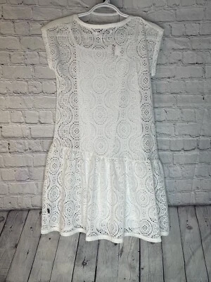 DKNY WHITE/cream LACE BLOUSE DRESS size M - Image 1 of 4