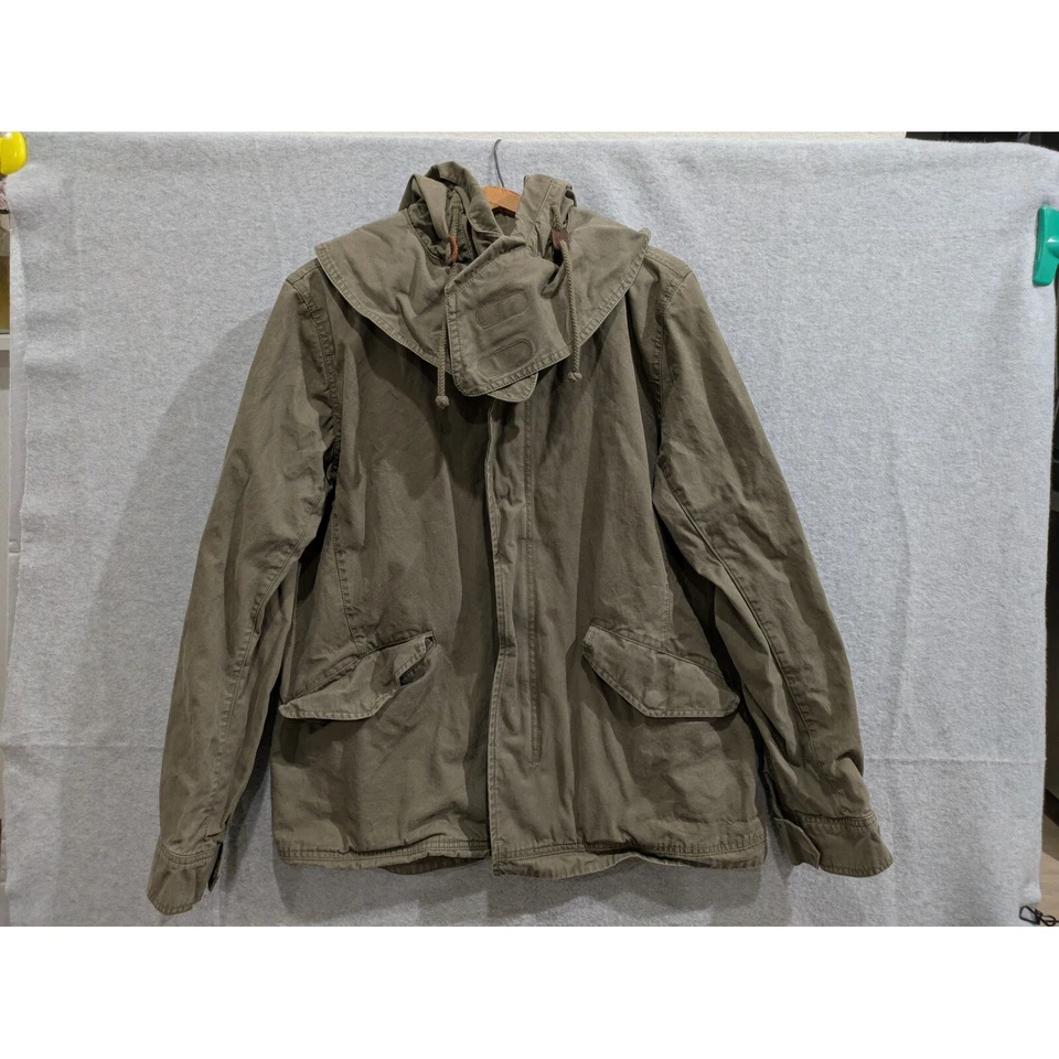 GAP Military Parka Jacket Green Khaki Medium Utility Style Removable Hood - Image 1 of 4