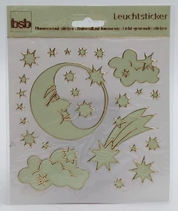 Arco pegatina vintage BSB Glow in the Dark: luna y estrellas / Leuchtsicker / embalaje original - Imagen 1 de 6