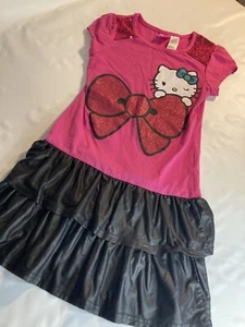 Hello Kitty 7/8 girls Dress Pink/black - Picture 1 of 7