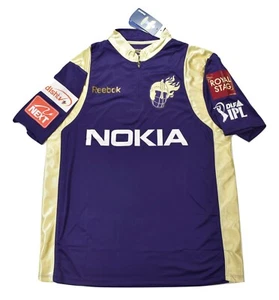 Camiseta deportiva Reebok para hombre 2011 IPL Kolkata Knight Riders cricket 1/4 cremallera nueva con etiquetas pequeña - Imagen 1 de 12