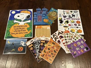 Lote de tarjetas de felicitación y pegatinas vintage de Halloween actuales - Imagen 1 de 12