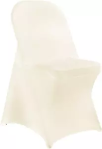 Stretch Spandex Chair Covers - Ivory 100 PCS, Folding Kitchen Chairs Cover, Univ - Picture 1 of 5