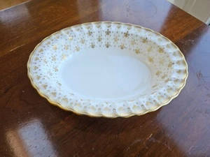 Spode Fleur De Lys Gold Oval Dish Pattern Y8063 British Porcelain 1st Quality - Picture 1 of 17