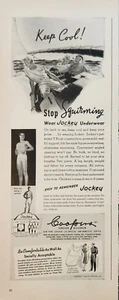 Ropa interior Jockey 1940 anuncio vintage mantener fresco dejar de retorcerse - Imagen 1 de 2