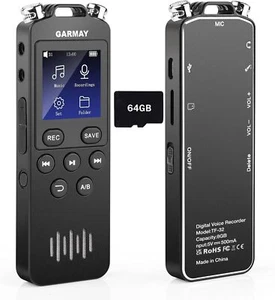 Voice Activated Digital Recorder 72GB 1536KBPS Audio Noise Reduction Recording - Picture 1 of 7