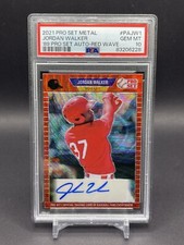 2021 Leaf Pro Set Metal 1989 Jordan Walker Red Wave Auto Cardinals RC PSA 10 Gem