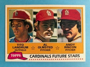 1981 Topps Card #244 St. Louis Cardinals Future Stars Tito Landrum/Omsted/Rincon
