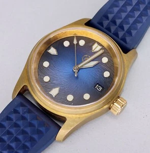 Custom Build Blue Black Gradient Dial Bronze Automatic Watch TMI NH35a - Picture 1 of 18