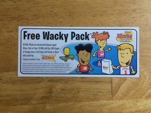 MINT 2009 SONIC P.O.P. ADVERTSING FLYER WACKY PACK NOT WACKY PACKAGES BUT ADD TO - Picture 1 of 2
