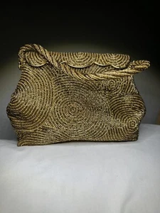 Vintage Elsie Tu Gold Samen Perlen Handtasche ~ Hongkong ~ SCHÖN (G3) - Bild 1 von 10
