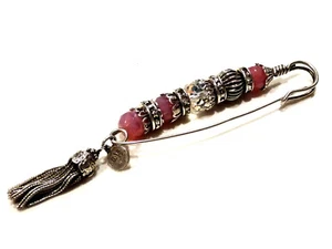 Bijou broche pour châle ou jupe pompon breloque alliage argenté GAS - Picture 1 of 2
