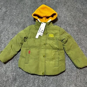 NEW UNF Jacket Youth Kids 120 Green Puffer Full Zip Hooded Pocket Super A Smile - Picture 1 of 12